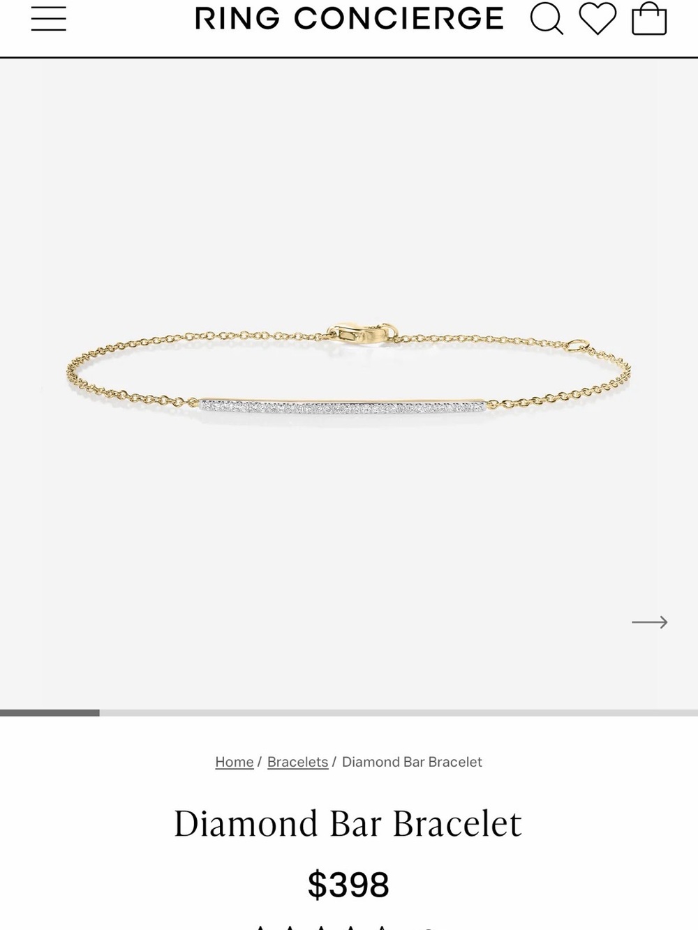 Ring Concierge Diamond Bar Bracelet